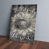 BigProStore Custom Canvas Art Thankful Blessed Sunflower Wood Christian Canvas Wall Art For Living Room 16" x 24" canvas