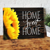 BigProStore Canvas Prints Home Sweet Home Sunflower Wood Wall Art Canvas Minimalist Wall Art 24" x 16" Canvas