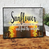 BigProStore Custom Canvas Art Sunflower Even On The Darkest Find The Sunlight Wood Christian Canvas Ready To Hang Canvas Wall Art 24" x 16" Canvas