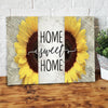 BigProStore Custom Canvas Home Sweet Home Sunflower Vintage Wall Art Canvas Wall Art For Living Room 24" x 16" Canvas