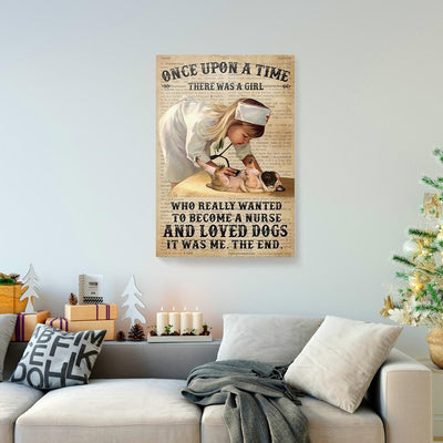 BigProStore BigProStore Custom Canvas Prints Once Upon A Time A Girl Really Wanted To Become Nurse Vintage Canvas Ready To Hang Canvas Wall Art BPS48481 12" x 18" Custom Canvas Prints