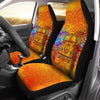BigProStore Hippie Car Seat Covers Hippy Van Bohemian Yellow Themed Universal Seat Covers Set Of 2 Car Seat Protectors. Car Seat Covers