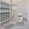BigProStore Abstract African American Black Art Ethnic Seamless Pattern Bathroom Shower Curtain Set 4pcs Modern Afrocentric Bathroom Accessories BPS3330 Standard (180x180cm | 72x72in) Bathroom Sets