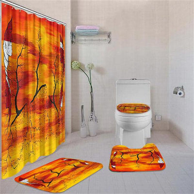 BigProStore Abstract African American Black Art Seamless Pattern Shower Curtain Set 4pcs Nice African Bathroom Decor BPS3066 Standard (180x180cm | 72x72in) Bathroom Sets