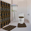 BigProStore Adorable African Inspired Ethnic Seamless Pattern Bathroom Shower Curtain Set 4pcs Modern African Bathroom Accessories BPS3631 Standard (180x180cm | 72x72in) Bathroom Sets