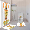 BigProStore Adorable African Print Afrocentric Art Bathroom Shower Curtain Set 4pcs Modern African Bathroom Accessories BPS3202 Standard (180x180cm | 72x72in) Bathroom Sets