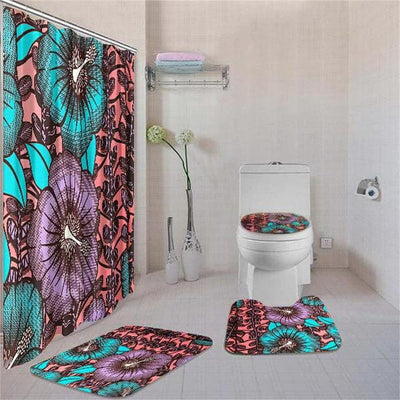 BigProStore Adorable Natural Hair Seamless Pattern Shower Curtain Bathroom Set 4pcs Cool Afrocentric Bathroom Decor BPS3242 Standard (180x180cm | 72x72in) Bathroom Sets