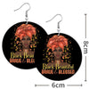 BigProStore African American Earrings Black Beautiful Brave And Blessed Girl Wood Inspired Earrings Beautiful Black Girl Afro Afrocentric Themed Gift Idea BPS1872 Earrings