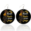 BigProStore African American Earrings The Thicker The Thighs The Sweeter The Prize Round Wood Earrings Pretty Melanin Afro Girl Black History Gifts BPS4653 1 Pair Earrings