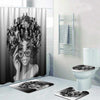 BigProStore African American Shower Curtain My Roots Black And White Afro Lady Bathroom Set 4pcs Afrocentric Decor Idea BPS9561 Standard (180x180cm | 72x72in) Bathroom Sets