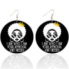BigProStore African Style Earrings I Am Who I Am Your Approval Isn't Needed Wooden Earrings Pretty Afro Lady Black History Month Gift Idea BPS7434 1 Pair Earrings