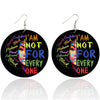 BigProStore African Wooden Earrings Black History Month I'm Not For Everyone Melanin Poppin gift Round Wood Earrings Pretty Afro American Woman Black History Gift Ideas BPS7678 1 Pair Earrings