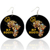 BigProStore African Wooden Earrings My African Roots Wooden Earrings Pretty Black Girl Afro Afrocentric Themed Gift Idea BPS9139 1 Pair Earrings