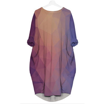 BigProStore Triangle Colorful Pattern 1 - Beautiful Woman 3D Pocket Dress S (4-6 US)(8 UK) Women Dress