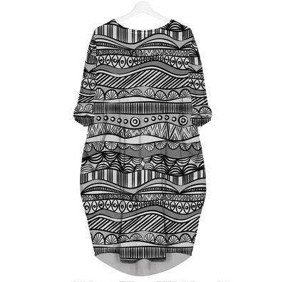 BigProStore Seamless Pattern 1 - Beautiful Woman 3D Pocket Dress S (4-6 US)(8 UK) Women Dress
