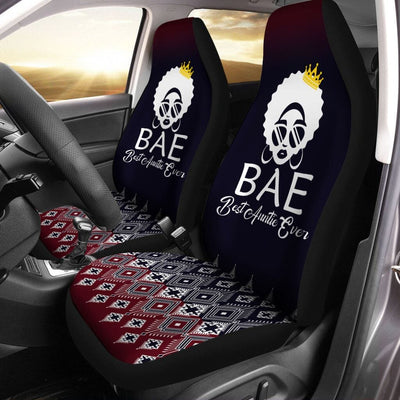 BigProStore Seamless Pattern 3 - BAE Best Auntie Ever Car Seat Covers (Set of 2) Car Seat Covers