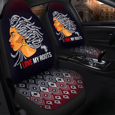 BigProStore Seamless Pattern 3 - I Love My Roots Car Seat Covers (Set of 2) Car Seat Covers