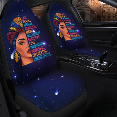 Galaxy Style - I Am Black Woman Beautiful Car Seat Covers (Set of 2)