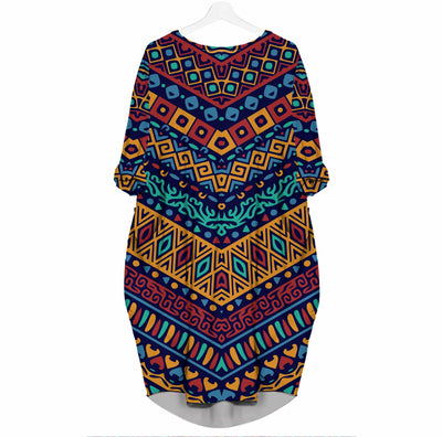 Ethnic Ornaments - Black Woman 3D Pocket Dress