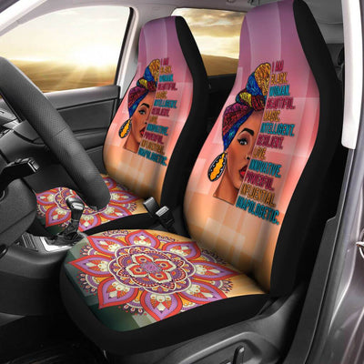 Ethnic Floral 5 - I Am Black Woman Beautiful Car Seat Covers (Set of 2)