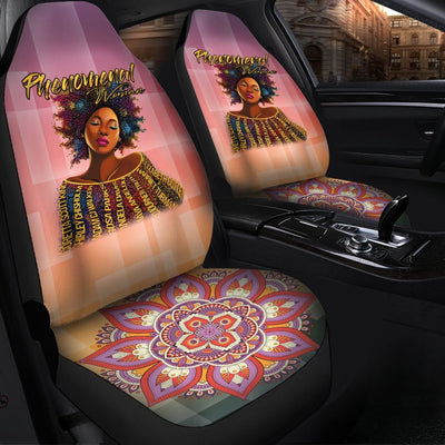 African Girl Car Seat Covers Phenomenal Women Seat Covers Ethnic Floral Design Car Seat Protector (Set of 2)