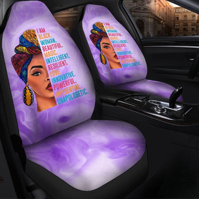 Color Style 2 - I Am Black Woman Beautiful Car Seat Covers (Set of 2)