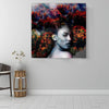 BigProStore African American Abstract Canvas Art Afro Girl Natural Hair Art Afrocentric Living Room Decor BPS6754 Square Canvas