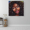 BigProStore African American Art On Canvas Melanin Woman Black Afro Girl African Themed Living Rooms Decor BPS2433 Square Canvas