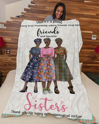 BigProStore African American Blanket Art There Is A Point In Every True Friendship Where Friends Stop Being Friends And Become Sisters Fleece Blanket Blanket