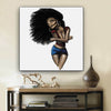 BigProStore African American Canvas Art Beautiful African American Female African American Black Art Afrocentric Wall Decor BPS46813 12" x 12" x 0.75" Square Canvas