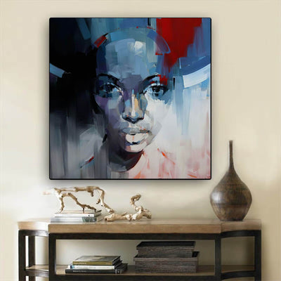 BigProStore African American Canvas Art Beautiful Afro American Woman Abstract African Wall Art Afrocentric Home Decor BPS70617 24" x 24" x 0.75" Square Canvas