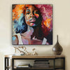 BigProStore African American Canvas Art Beautiful Black Afro Girls African American Women Art Afrocentric Living Room Ideas BPS60818 24" x 24" x 0.75" Square Canvas
