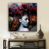 BigProStore African American Canvas Art Beautiful Black American Woman Afro American Art Afrocentric Living Room Ideas BPS75743 24" x 24" x 0.75" Square Canvas