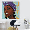 BigProStore African American Canvas Art Beautiful Black American Woman Modern Black Art Afrocentric Home Decor BPS57196 24" x 24" x 0.75" Square Canvas