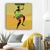 BigProStore African American Canvas Art Beautiful Girl With Afro Black History Wall Art Afrocentric Wall Decor BPS45142 12" x 12" x 0.75" Square Canvas