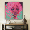 BigProStore African American Canvas Art Beautiful Melanin Girl Afro American Art Afrocentric Home Decor Ideas BPS39808 12" x 12" x 0.75" Square Canvas