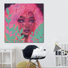 BigProStore African American Canvas Art Beautiful Melanin Girl Afro American Art Afrocentric Home Decor Ideas BPS39808 24" x 24" x 0.75" Square Canvas