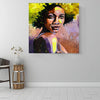 BigProStore African American Canvas Art Beautiful Melanin Poppin Girl African American Artwork On Canvas Afrocentric Home Decor Ideas BPS10144 16" x 16" x 0.75" Square Canvas
