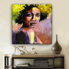 BigProStore African American Canvas Art Beautiful Melanin Poppin Girl African American Artwork On Canvas Afrocentric Home Decor Ideas BPS10144 24" x 24" x 0.75" Square Canvas