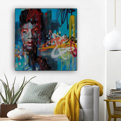 BigProStore African American Canvas Art Beautiful Melanin Poppin Girl African American Women Art Afrocentric Home Decor BPS38568 12" x 12" x 0.75" Square Canvas