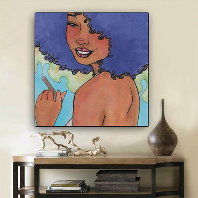 BigProStore African American Canvas Art Cute African American Female African American Abstract Art Afrocentric Home Decor Ideas BPS51380 12" x 12" x 0.75" Square Canvas