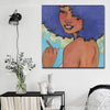 BigProStore African American Canvas Art Cute African American Female African American Abstract Art Afrocentric Home Decor Ideas BPS51380 16" x 16" x 0.75" Square Canvas