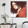BigProStore African American Canvas Art Cute African American Female Black History Canvas Art Afrocentric Decorating Ideas BPS27213 16" x 16" x 0.75" Square Canvas