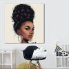 BigProStore African American Canvas Art Cute African American Female Black History Canvas Art Afrocentric Living Room Ideas BPS65104 24" x 24" x 0.75" Square Canvas