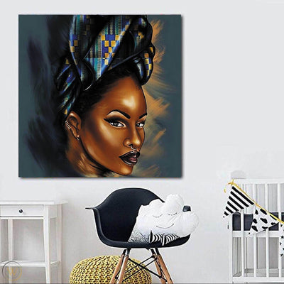 BigProStore African American Canvas Art Cute African American Girl African American Artwork On Canvas Afrocentric Living Room Ideas BPS58003 24" x 24" x 0.75" Square Canvas