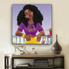 BigProStore African American Canvas Art Cute African American Woman Abstract African Wall Art Afrocentric Home Decor Ideas BPS42357 12" x 12" x 0.75" Square Canvas