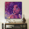 BigProStore African American Canvas Art Cute Afro American Girl Black History Artwork Afrocentric Decorating Ideas BPS52577 12" x 12" x 0.75" Square Canvas