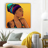 BigProStore African American Canvas Art Cute Afro American Woman Black History Artwork Afrocentric Decor BPS73453 12" x 12" x 0.75" Square Canvas