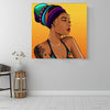 BigProStore African American Canvas Art Cute Afro American Woman Black History Artwork Afrocentric Decor BPS73453 16" x 16" x 0.75" Square Canvas