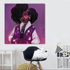 BigProStore African American Canvas Art Cute Black American Girl African American Abstract Art Afrocentric Decor BPS39722 24" x 24" x 0.75" Square Canvas